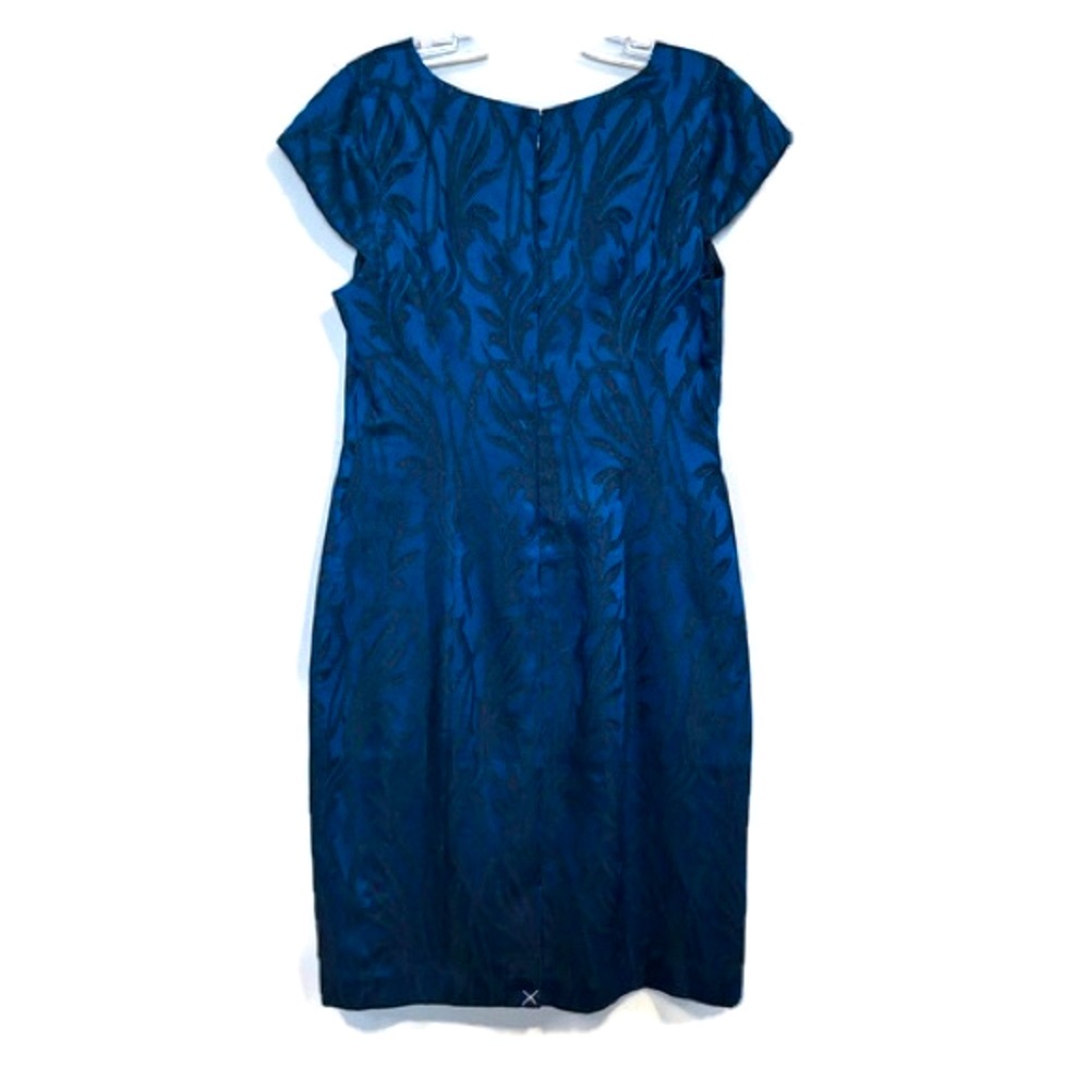 J. Crew NWOT Blue Sheath Dress with Flutter Cap Sleeves - Picture 3 of 6